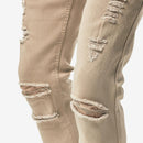 Copper Rivet Ripped Denim (Beige) 913211 - Fresh N Fitted Inc