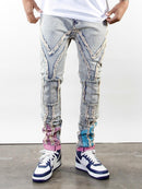 Cooper 9 'Arrow' Destroyed Denim (Plum/Teal) 2151103 - FRESH N FITTED