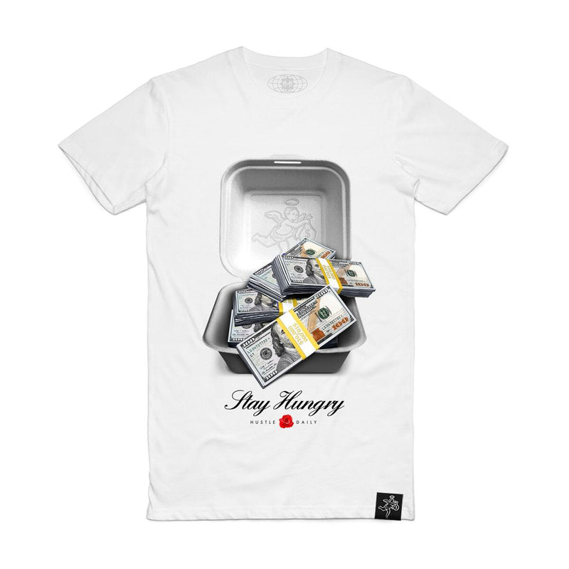 Hasta Muerte 'Stay Hungry' T-Shirt (White) - Fresh N Fitted Inc