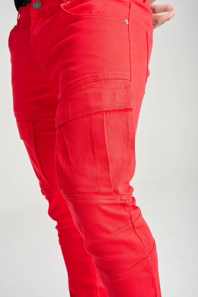 Spark 'Twill' Cargo Pants (Red) 22500