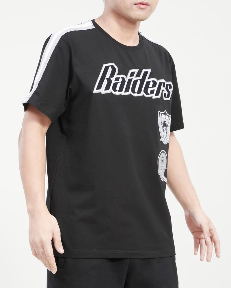 Pro Standard Las Vegas Raiders Retro Classic Striped T-Shirt (Black/Grey) FOR143566 - Fresh N Fitted Inc