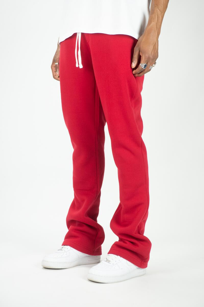 Rebel Minds Sweats Stacked Pants (Red) 100-475 - Fresh N Fitted Inc