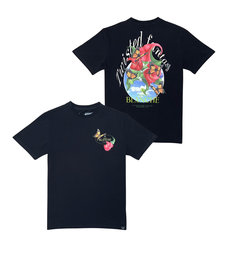 Civilized 'Butterfly Roses' T-Shirt (Black) CV5395 - Fresh N Fitted Inc