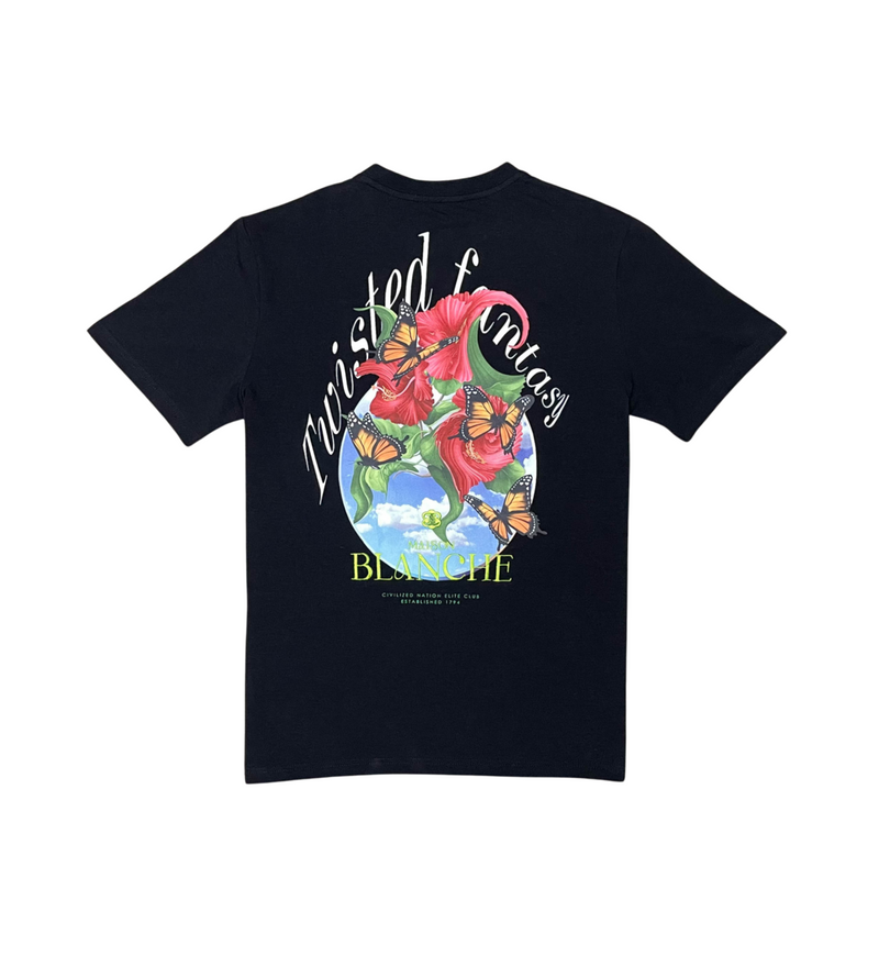 Civilized 'Butterfly Roses' T-Shirt (Black) CV5395 - Fresh N Fitted Inc