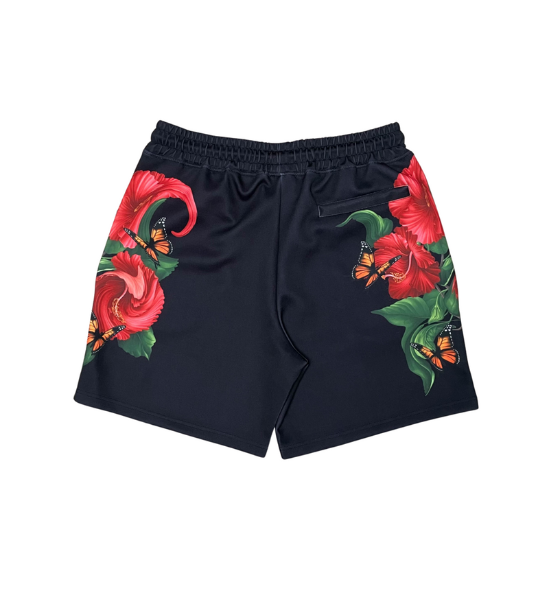 Civilized 'Butterfly Roses' Shorts (Black) CV5423 - Fresh N Fitted Inc