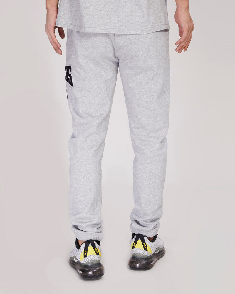 Pro Standard 'Las Vegas Raiders Crest Emblem RIB FLC Sweatpants' Joggers (Heather Grey/Black) FOR445439 - Fresh N Fitted Inc