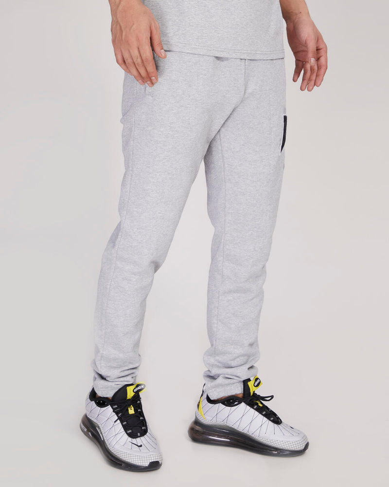 Pro Standard 'Las Vegas Raiders Crest Emblem RIB FLC Sweatpants' Joggers (Heather Grey/Black) FOR445439 - Fresh N Fitted Inc