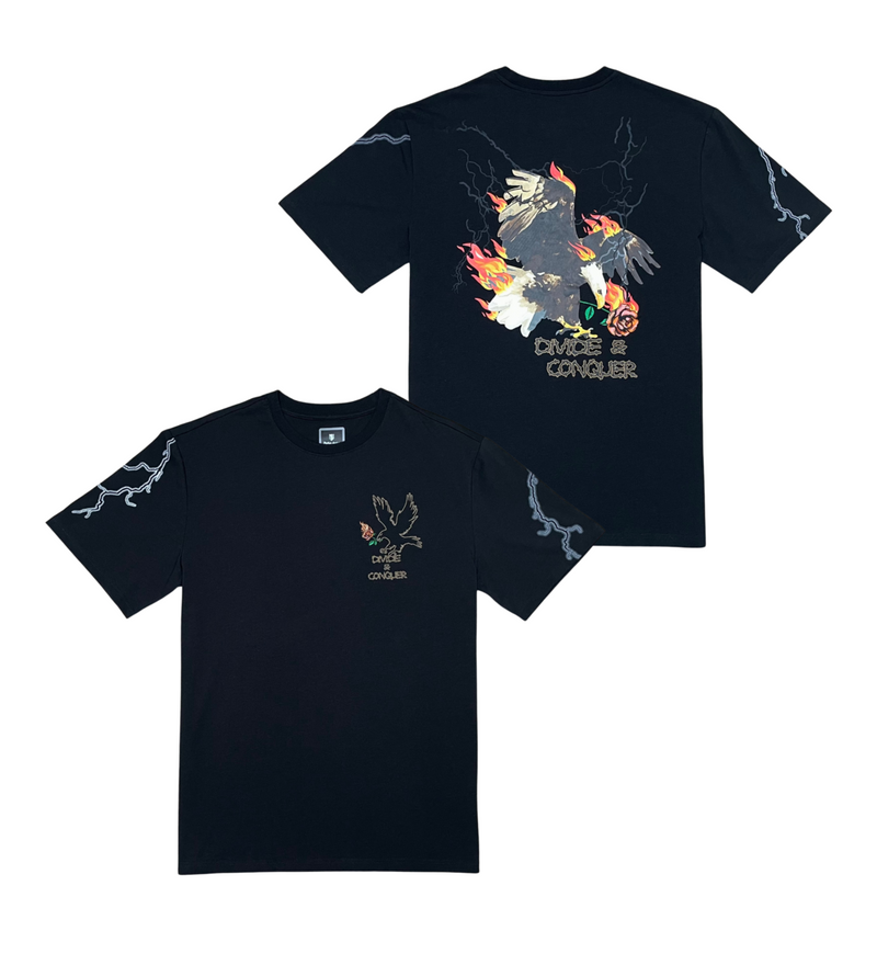 Motive Denim 'Divide & Conquer Eagle' T-Shirt (Black) MT205 - Fresh N Fitted Inc