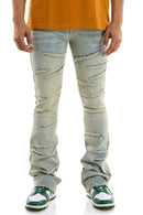 KDNK Raw Edge Skinny Flare Denim KND4602 (Blue) - FRESH N FITTED