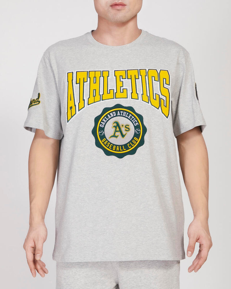 Pro Standard 'Oakland Athletics Crest Emblem SJ Tee' (Heather Grey) LOA1310263 - Fresh N Fitted Inc