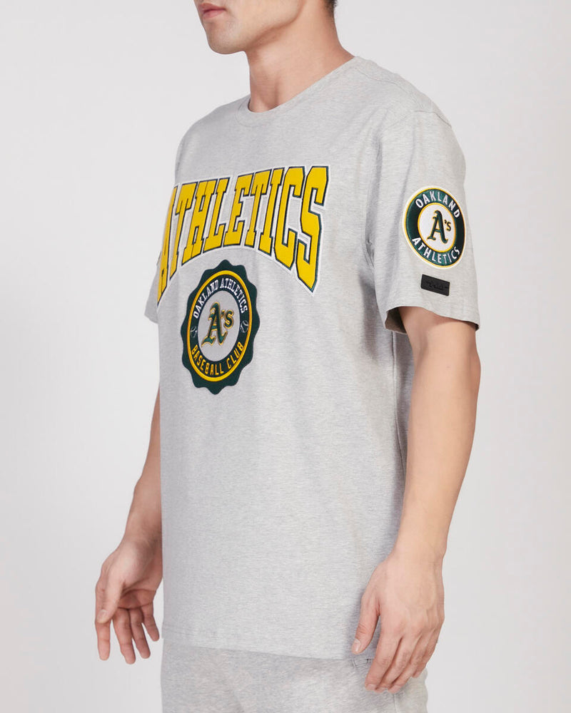 Pro Standard 'Oakland Athletics Crest Emblem SJ Tee' (Heather Grey) LOA1310263 - Fresh N Fitted Inc