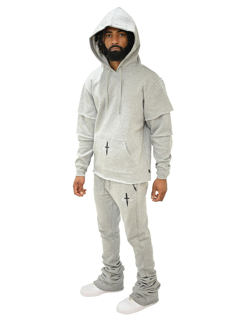 Doctrine 'Layered' Hoodie (Gray) DB0027 - Fresh N Fitted Inc