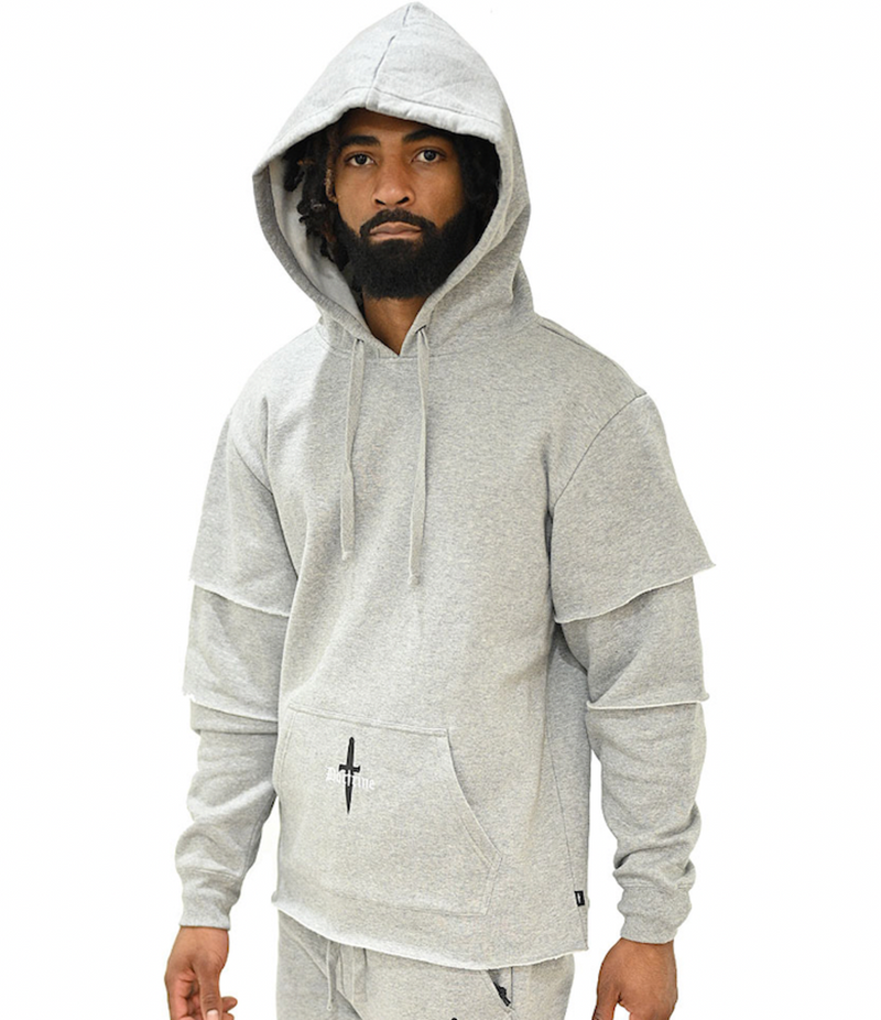 Doctrine 'Layered' Hoodie (Gray) DB0027 - Fresh N Fitted Inc