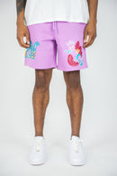 Rebel Minds 'Music Makes Me Fly' Fleece Shorts (Lt-Violet) 141-960 - FRESH N FITTED