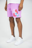 Rebel Minds 'Music Makes Me Fly' Fleece Shorts (Lt-Violet) 141-960 - FRESH N FITTED