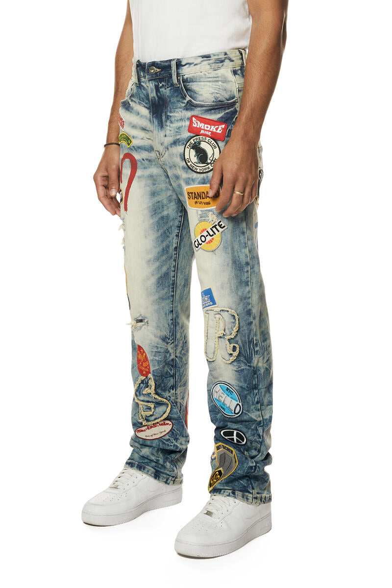 Smoke Rise 'Multi Patch' Denim (Metro Blue) JP24126