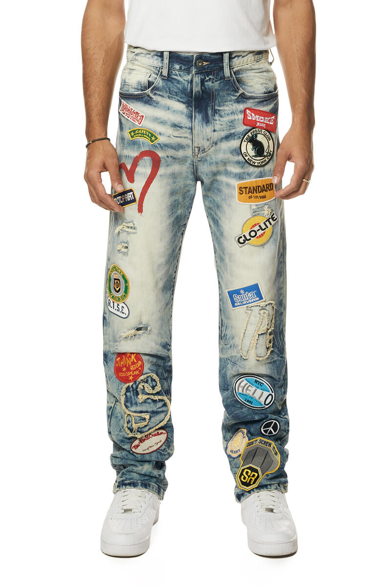 Smoke Rise 'Multi Patch' Denim (Metro Blue) JP24126