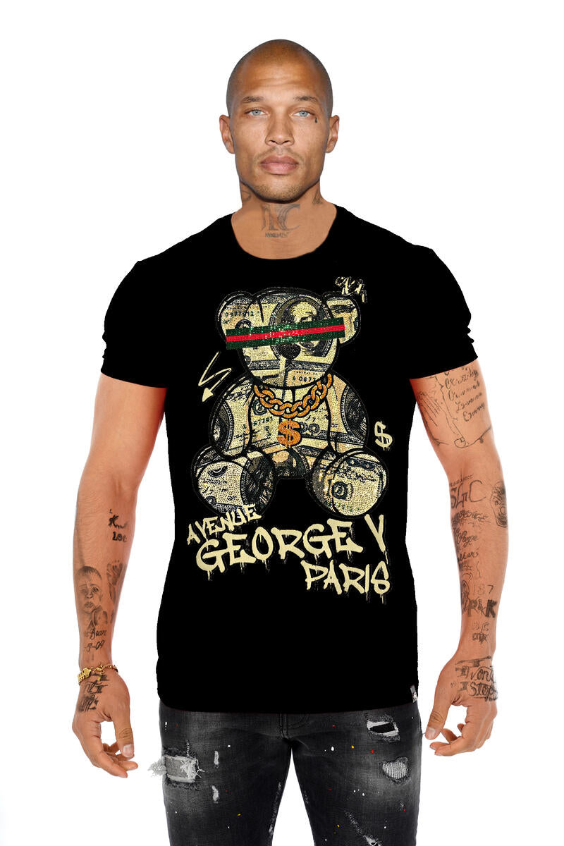 George V 'Cash Bear' Tee (Black) GV-S2741 - FRESH N FITTED-2 INC