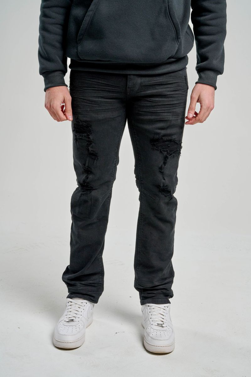 Spark Slim Straight Stretch Denim (Black) S4404