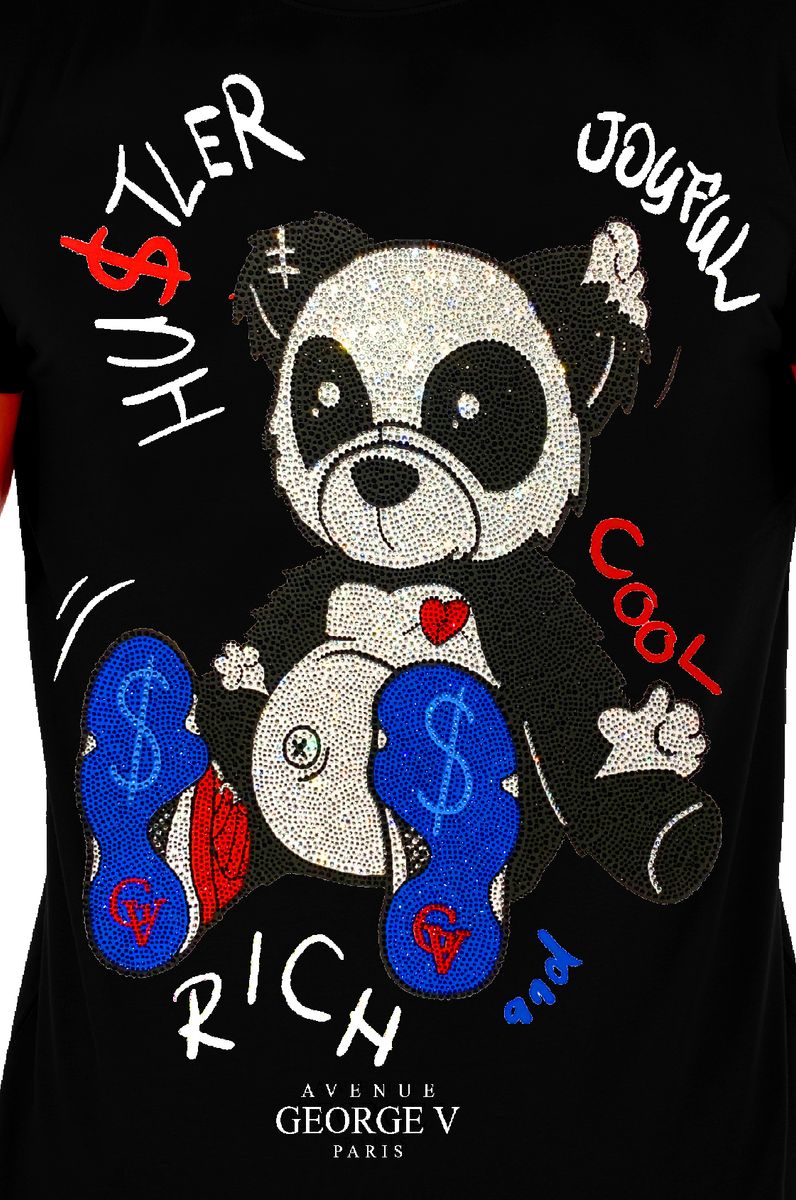 George V 'Hustler Bear' Tee (Black) GV-S2751 - FRESH N FITTED-2 INC