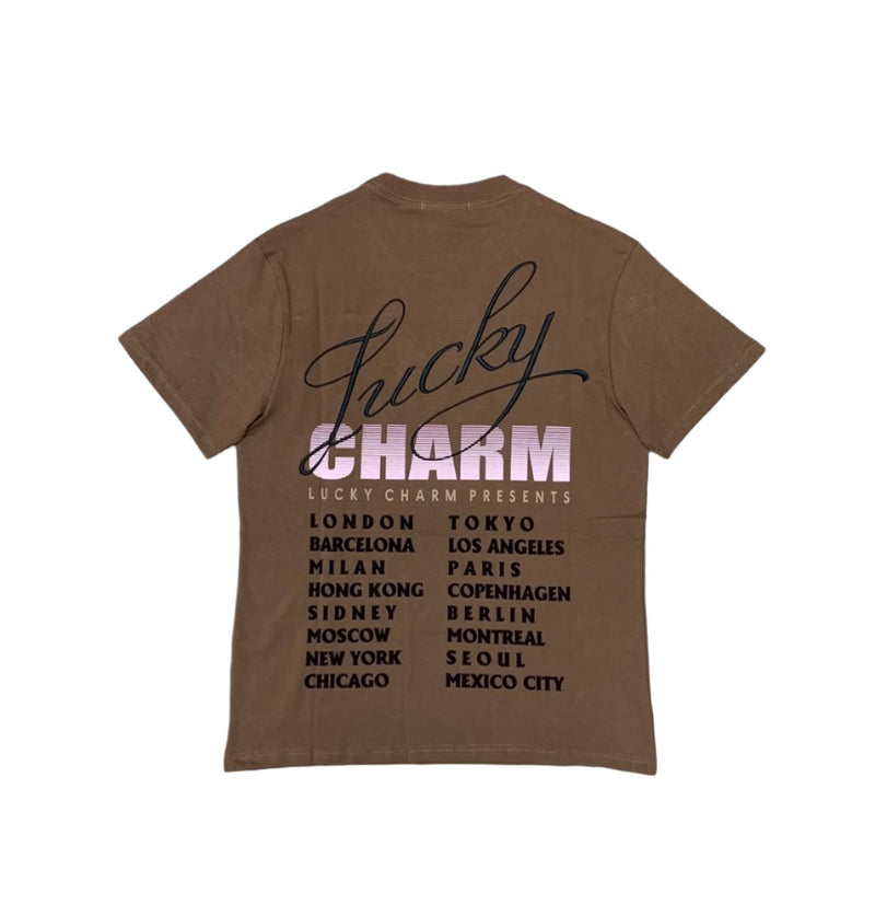 BKYS 'Lucky World' Over Sized T-Shirt (Brown) T1102