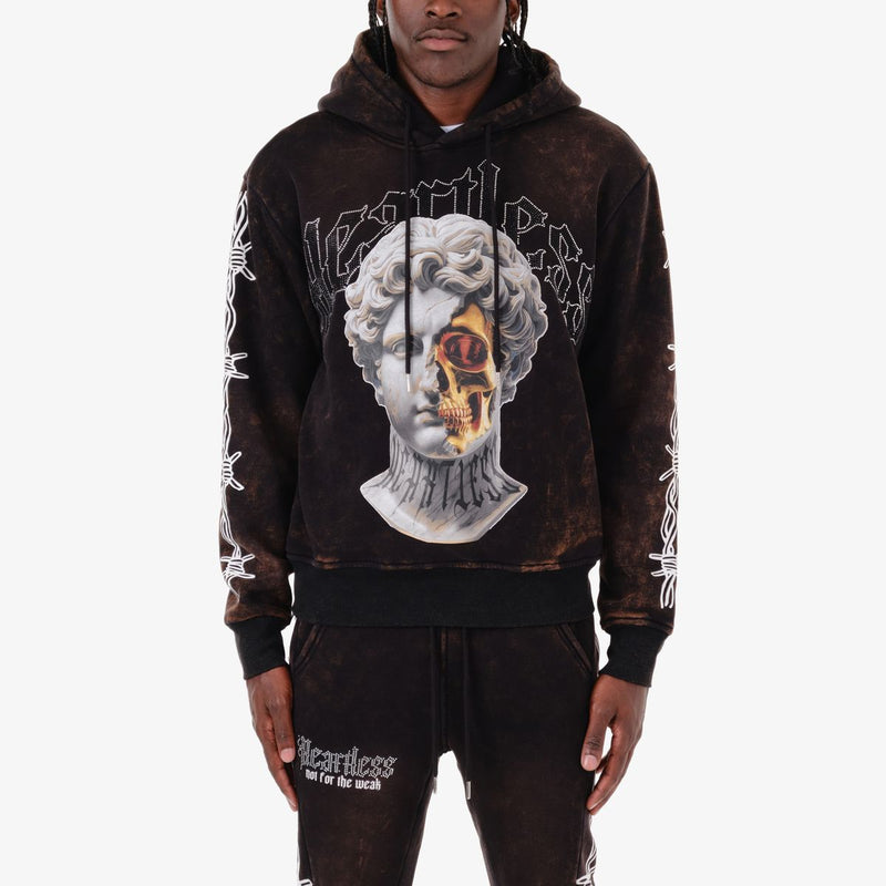 Copper Rivet 'Heartless' Hoodie (Black/Bleached) 431085