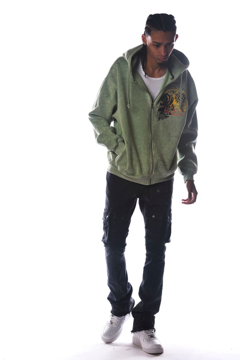 DISSORDER 'Spirit' Zip Up Hoodie (Sage) GN4107-SAG