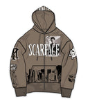 Reason 'Scarface' Zip Up Hoodie (Brown) RE5-015 - FRESH N FITTED