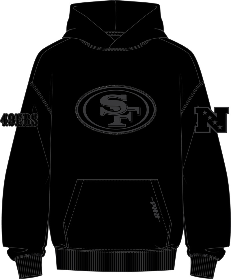Pro Standard San Francisco 49ers 'Blackout' Drop Shoulder Hoodie (Black) FS45411070