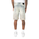 Smoke Rise 'Mechanical Flames' Denim Shorts (Mechanical Blue) JS25246 - FRESH N FITTED