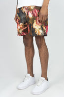 Rebel Minds 'Rose Skull' Tapestry Shorts (Black) 151-932 - FRESH N FITTED