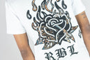 Rebel Minds 'RBL Samurai' Tapestry T-Shirt (White) 151-136 - FRESH N FITTED