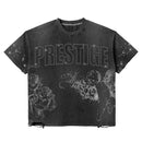 Prestige 'Distress Angel' Cropped Tee (Blk Wash)