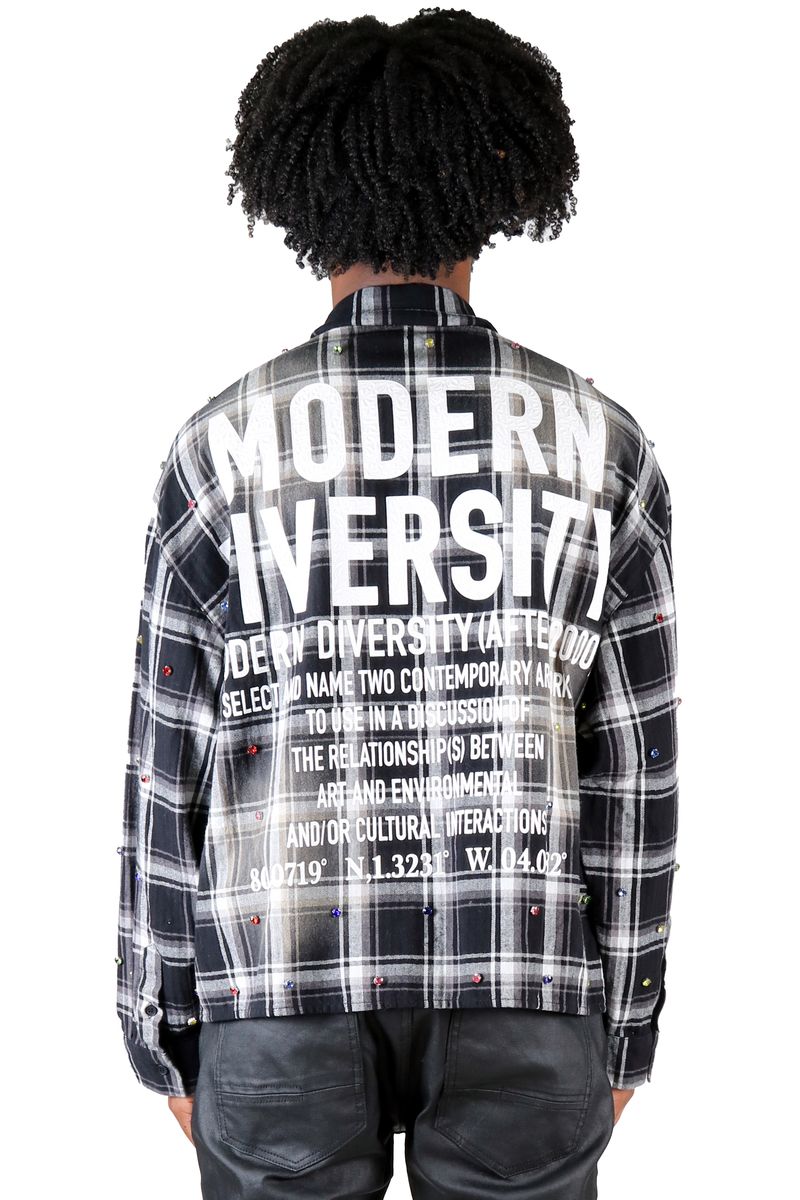 Kleep Mens Long Sleeve Cropped Button Down Shirt (Black) KW-5310 - FRESH N FITTED