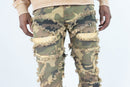 Roar Denim 'Rip & Fray' Stacked Flare Denim (Camo) G52-638