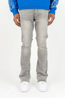 Roar Denim 'Rhinestone' Stacked Flare Denim (Grey) G52-669