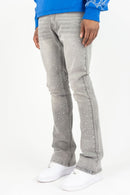 Roar Denim 'Rhinestone' Stacked Flare Denim (Grey) G52-669