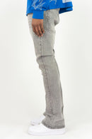 Roar Denim 'Rhinestone' Stacked Flare Denim (Grey) G52-669