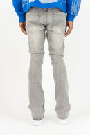 Roar Denim 'Rhinestone' Stacked Flare Denim (Grey) G52-669