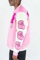 Rebel Minds 'Live And Love' Melton Varsity Jacket (Pink) 152-560 - FRESH N FITTED