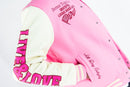 Rebel Minds 'Live And Love' Melton Varsity Jacket (Pink) 152-560 - FRESH N FITTED
