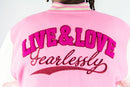 Rebel Minds 'Live And Love' Melton Varsity Jacket (Pink) 152-560 - FRESH N FITTED