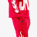 Copper Rivet 'Saint' Cropped Hoodie (Red) 531082