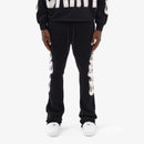 Copper Rivet 'Flame' Stacked Sweat Pants (Black) 511536 - FRESH N FITTED