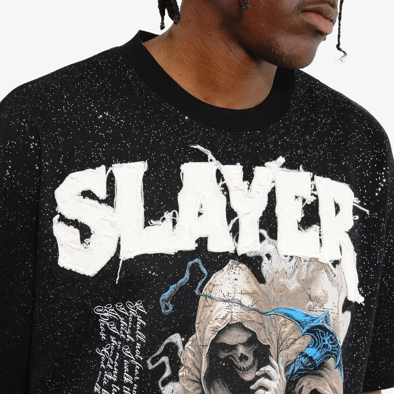 VOYAGE STUDIO 'Slayer' Cropped T-Shirt (Black) 53T02 - FRESH N FITTED