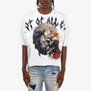 VOYAGE STUDIO 'Root Of All Evil' Cropped Rhinestone T-Shirt (White) 51T15 - FRESH N FITTED