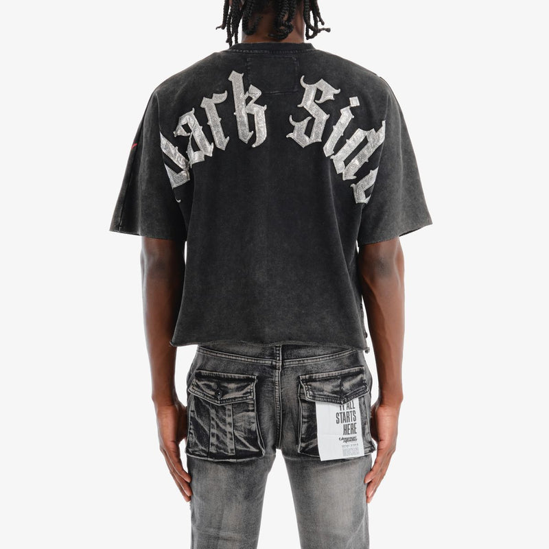 VOYAGE STUDIO 'Dark Side' Cropped T-Shirt (Black) 51T16 - FRESH N FITTED