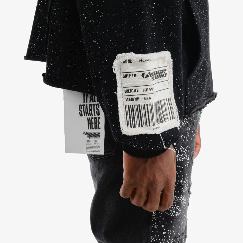 VOYAGE STUDIO 'God Bless The Real' Cropped Hoodie (Black) 53J13 - FRESH N FITTED