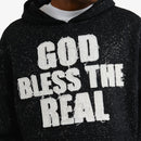 VOYAGE STUDIO 'God Bless The Real' Cropped Hoodie (Black) 53J13 - FRESH N FITTED