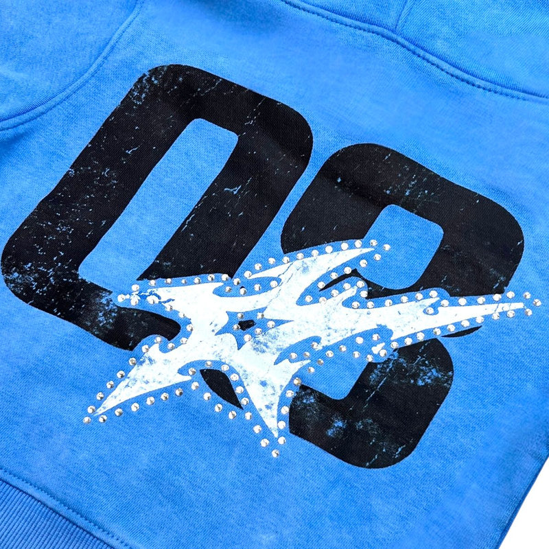 Elite Denim Kids 'Vivid' Rhinestone Pearls Hoodie (Blue) 4318-JR - FRESH N FITTED